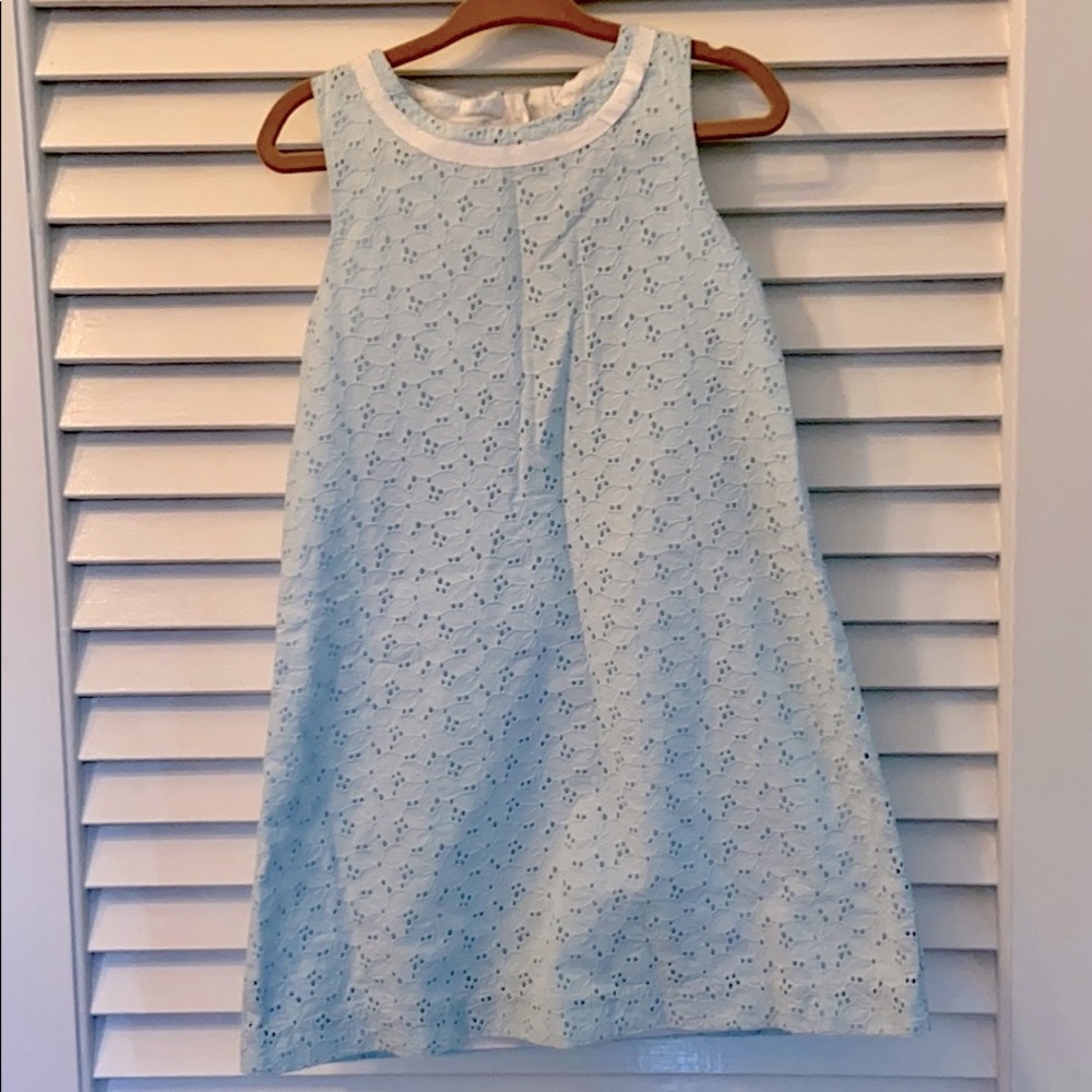 EUC Janie and Jack Pale Blue Eyelet Dress size 4